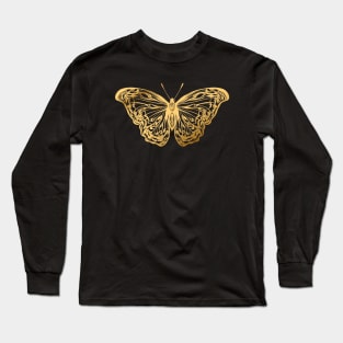 Gold Butterfly Long Sleeve T-Shirt